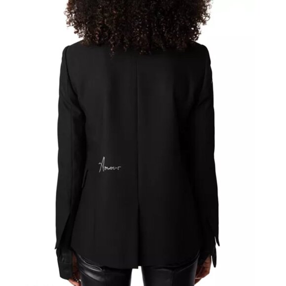 Zadig & Voltaire Very Strass Heart Blazer Size 38 FR, S/M US NEW - Picture 9 of 10